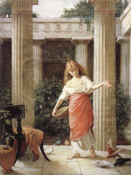 John William Waterhouse In the Peristyle oil painting picture